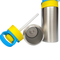 Gobelet isotherme double paroi en acier inoxydable blanc 350 ml (12 oz) pour enfants, avec couvercle coulissant, vierge pour sublimation, pour bébé