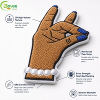 Patchs thermocollants personnalisés en chenille perlée Orchid Fingers, appliques brodées amusantes en feutre écologique pour blouson universitaire