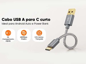Cavo USB-A a C per Ricarica Rapida 3A con Schermatura Intrecciata e Rivestimento in PVC, Cavo Dati USB 2.0 - Product Image 3
