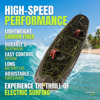 Planche de surf électrique en fibre de carbone 72V haute résistance, étanche, portable, certifiée CE, avec étui en bois pour lacs et rivières