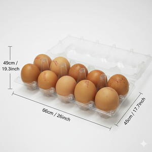 10 gói có thể tái chế thân thiện với môi nhựa trứng carton 10 lỗ rõ ràng dùng một lần khay trứng giữ gia cầm trang trại gà trứng - Product Image 1