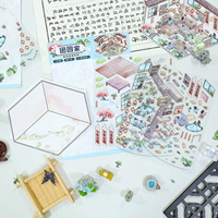 Kit d'autocollants PET OEM personnalisés 3D Kawaii pour scènes miniatures, maison de poupée DIY, boutique vintage, loft, maison, cuisine