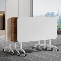 Mesa de Conferencia Plegable de Madera, Mesa de Entrenamiento Móvil, Muebles de Oficina Minimalistas Modernos para Exteriores, Escritorio Individual para Estudio
