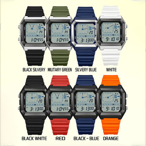 Montre-bracelet analogique-numérique Sanda 6307, mode, carrée, polyvalente, pour adolescents, multifonctionnelle, alarme, montre-bracelet pour hommes - Product Image 2