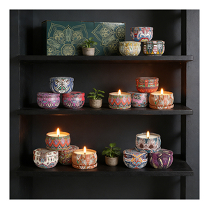 Delicate <b>Candle</b> Gift <b>Set</b> Luxury Tin Packaging Aromatherapy Soy Blend Boutique Holiday Promotion Selection Display - Product Image 2