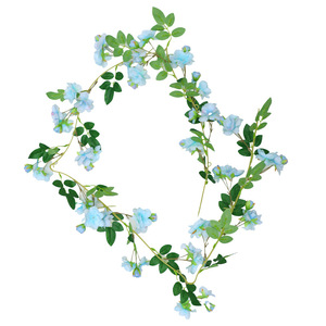 Artificial Cherry Blossom Vines With <b>Leaves</b> 44 Heads Silk Flower Indoor Wedding Decoration Garland - Product Image 5