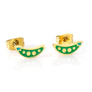 Boucles d'oreilles clous en acier inoxydable plaqué or, mignonnes, prix de gros, pour femmes et enfants - Product Image 4