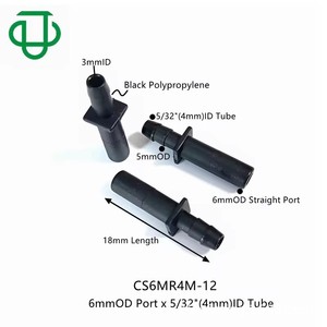 ข้อต่อท่อรูปตัวไอ Jiyou Black PP ขนาด 6 มม. OD ถึง 4 มม. ทนทานต่อสารเคมี สำหรับใช้ในห้องปฏิบัติการและอุตสาหกรรม - Product Image 3