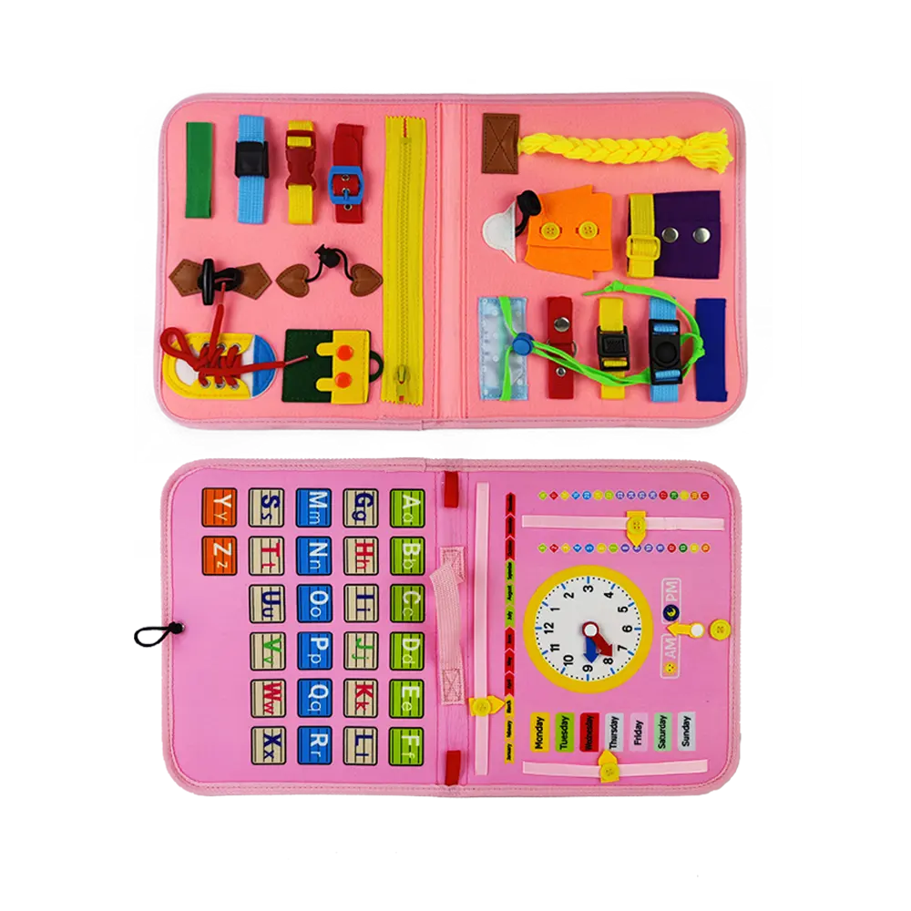 Montessori learning toys pink color busy board Montessori toys for 3 4 5 6 years old girls