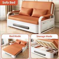 Hochwertiges Modernes Klappbares Leder-Schlafsofa für Innenräume Wohnzimmer Balkon Multifunktionales Schlafsofa