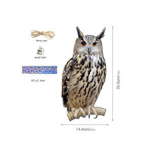 Répulsif à oiseaux double face en acrylique Magicatch, pendentif hibou, imperméable et résistant aux intempéries, ornement suspendu pour ferme, jardin, extérieur - Product Image 3