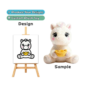 Peluche Personalizzato a Forma di Cavallo Bianco, Giocattolo Morbido con Imbottitura in Cotone PP e Materiale Super Soffice - Product Image 1