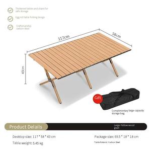 Modern Design Outdoor Foldable Portable Camping <b>Table</b> Picnic BBQ <b>Adjustable</b> Carbon Steel Outdoor Furniture Hwz02 Modern Design S - Product Image 2