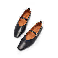 Chaussures plates Mary Jane en cuir respirant pour femmes, à bride unique, confortables pour le bureau