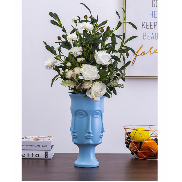 Light luxury personality home living room study decoration American portrait art decoration face ceramic vase