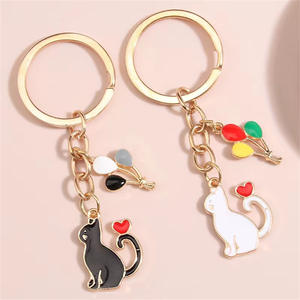 Metal Enamel 3D Cartoon Cat Heart <b>Balloon</b> Keychain Lightweight Ladies and Men's Handbag <b>Accessories</b> for Friendship Gifts - Product Image 4