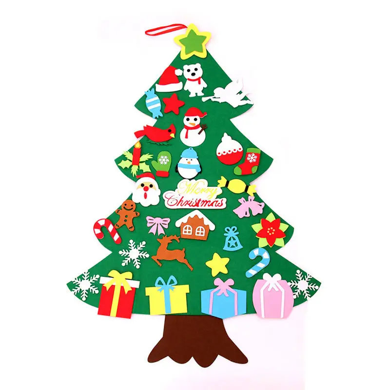 HU-226 Various design Xmas Wall Hanging Gifts Christmas Decorations DIY Felt Christmas Tree for Kids