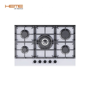 Kitchen Appliances Factory Built in White Glass Gas Cooker With 5 Burner Estufas Empotrables - Product Image 1