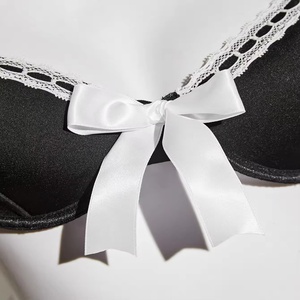 Vestito da notte con reggiseno con fiocco da donna romantico abito da notte Sexy in pizzo con decorazione con incavi e volant nuovi indumenti da notte - Product Image 5