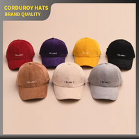 Gorra de Béisbol de Pana Personalizada de Calidad Premium para Hombre y Mujer, Gorra de 6 Paneles con Logotipo Bordado