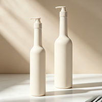 Nouvelle bouteille pompe à lotion en HDPE écologique à col long et fin, 300 ml/500 ml/800 ml, contenant en plastique en forme de vin pour sérum de soin de la peau