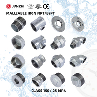 Jianzhi - Conector de Hierro Maleable Galvanizado en Caliente, Conector de Hierro Maleable Corto, Accesorio de Tubería de Hierro Maleable