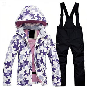 AQTQ Veste et pantalon <span class=keywords><strong>de</strong></span> ski chauds et imperméables Snowboard Outdoor Girls Boys Snow Wear Combinaisons <span class=keywords><strong>de</strong></span> ski <span class=keywords><strong>pour</strong></span> enfants - Product Image 3