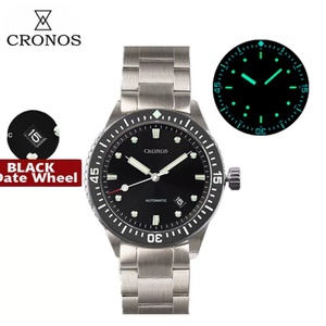 Cronos L6011 Diver Men <b>Watch</b> Fifty Sunray Dial Date <b>Automatic</b> NH35 200M Water Resistant Ceramic Bezel Bracelet - Product Image 1
