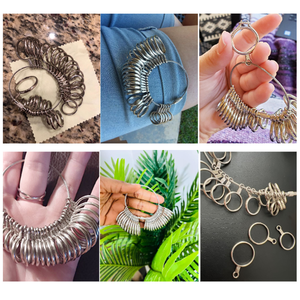 रिंग साइज़र मैंड्रेल मापने का उपकरण स्टील रिंग साइजिंग गेज साइज़र धातु रिंग माप उपकरण आभूषण बनाने की किट - Product Image 6