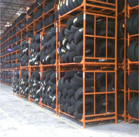 Logistique industrielle d'approvisionnement d'usine Étagères empilables pliables en métal de chariot à cage en acier de roulement pour mettre la cargaison et les pneus