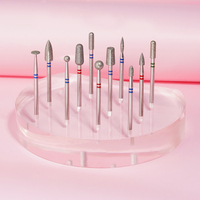Ensemble professionnel de fraises diamantées en acier inoxydable pour manucure, vente en gros d'usine, pour ponceuse à ongles électrique, embout de nettoyage des cuticules 3/32