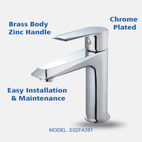 Robinet mélangeur de lavabo polyvalent pour toutes les salles de bain, finition chromée de qualité supérieure, montage sur plan, eau froide et chaude