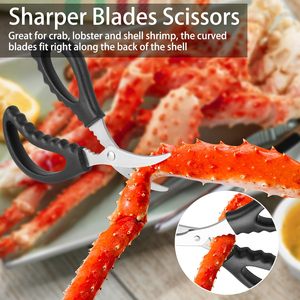 Kit d'outils pour fruits de mer avec décortiqueur de homard, casse-grillons, fourchette à pattes de crabe, ciseaux à fruits de mer, outil à dépecer <span class=keywords><strong>les</strong></span> pattes de crabe, outils pour manger <span class=keywords><strong>les</strong></span> fruits de mer - Product Image 6