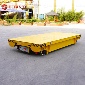 รถเข็นส่งแผ่นพื้น10ตันพร้อมรีโมทคอนโทรลมอเตอร์ไฟฟ้ากระแสตรงแพลตฟอร์มเหล็กพลังงานแบตเตอรี่ไฟฟ้าและสี่ล้อ OEM ปรับแต่งได้ - Product Image 4