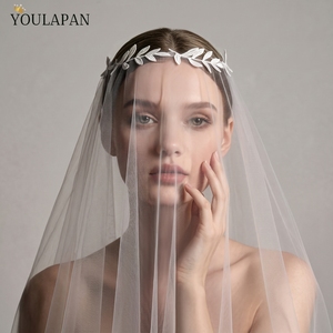 YouLaPan V311 Forest Style Floral Lace Bridal <strong>Cape</strong> <strong>Veil</strong> Multiple Wearing Styles Mesh Fingertip Length Garland <strong>Veil</strong> - Product Image 3