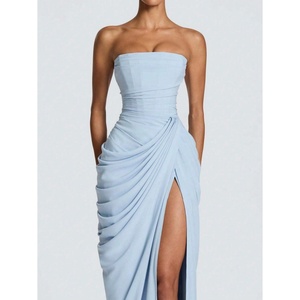 <span class=keywords><strong>Robe</strong></span> de soirée <span class=keywords><strong>sur</strong></span> <span class=keywords><strong>mesure</strong></span> en mousseline de soie à volants superposés, fendue, coupe trapèze, longueur ras du sol, pour demoiselles <span class=keywords><strong>d</strong></span>'<span class=keywords><strong>honneur</strong></span> - Product Image 6