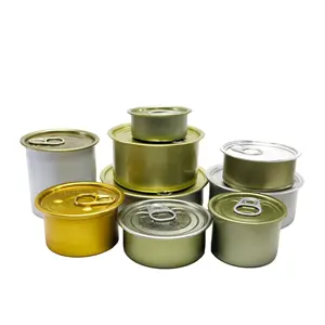 Recipiente de ervas para comida 3.5oz/4oz/6oz 8oz, latinha de ouro brilhante para comida, recipiente de ervas com ponta aberta