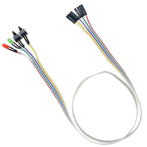 65CM Slim PC Compute Motherboard Power Cable Original On Off Reset with LED Light PC Power Reset Switch Push Button Switch