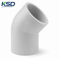 Coude de raccordement U-PVC pour alimentation en eau, haute résistance, PN10 PN16, homologué ISO CE, à souder par solvant, 90 et 45 degrés