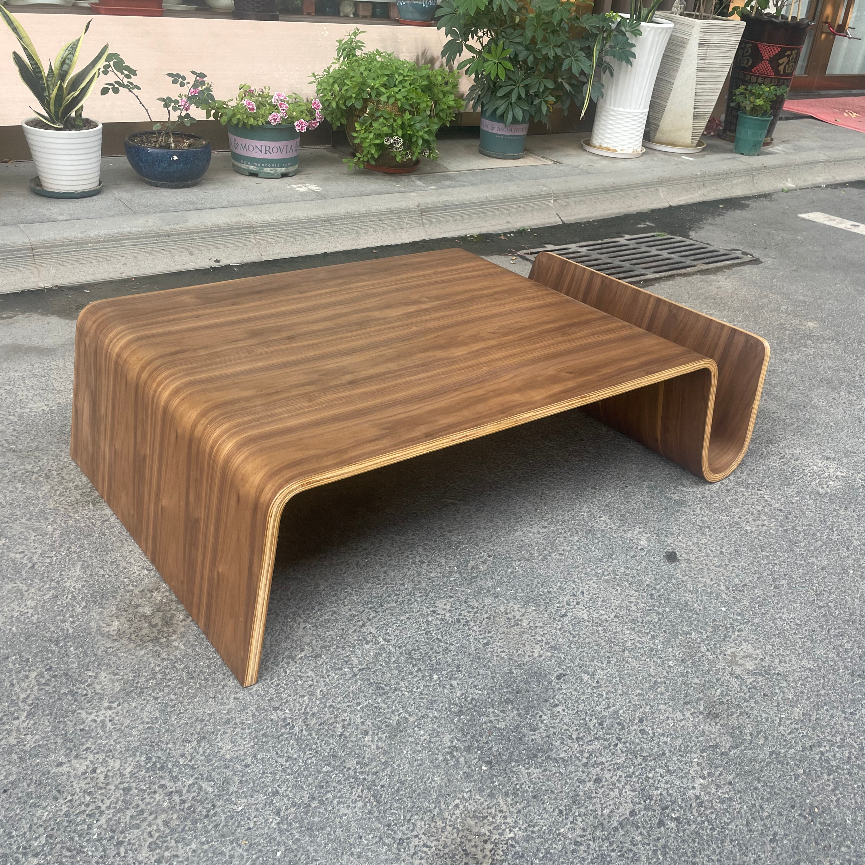 round wooden coffee table
