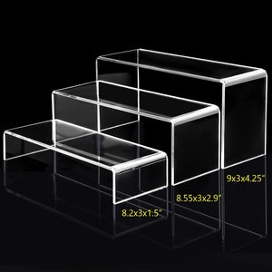 Rak Akrilik 3 Tingkat Akrilik, Tampilan Meja <span class=keywords><strong>Dessert</strong></span> Kue Prasmanan Berdiri Riser Rak Tampilan Akrilik Bening - Product Image 3