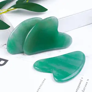 Green Aventurine Heart Shape Gua Sha Board Jade Stone Guasha Face Massage Tool Facial Skin Care Beauty Massager Jade Gua Sha