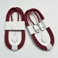 Kabel USB C ke USB C PD 60W Pengisian Cepat 1M Anyaman Kepang untuk Pengisi Daya iPhone 15 16 17 dengan Kemasan