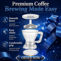 Cafetière à filtre incassable de 500 ml avec filtre détachable, distributeur automatique de café pour la maison et le café