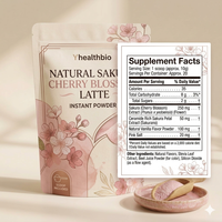 Poudre de latte Sakura, mélange de boisson instantanée à base de plantes pour les cafés et le développement de produits alimentaires