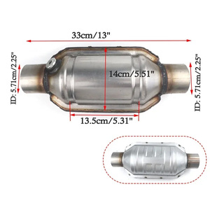 Convertisseur catalytique universel durable 2" 2.25" 2.5" <span class=keywords><strong>3</strong></span>" 400 cellules, catalyseur rond en acier inoxydable à haut débit - Product Image 4