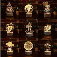 LED coloré 3D lumières enfants veilleuse visuelle Led veilleuses Illusion humeur lampe Lam-para 3D