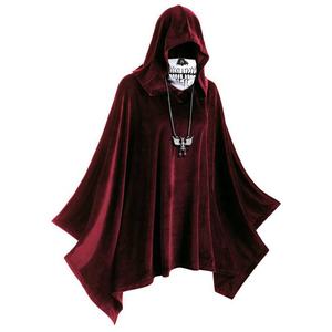 Capas de diablo Unisex adulto Halloween máscara de terciopelo capa con capucha traje Medieval mago <span class=keywords><strong>bruja</strong></span> vampiro gótico Cosplay <span class=keywords><strong>disfraz</strong></span> - Product Image 2