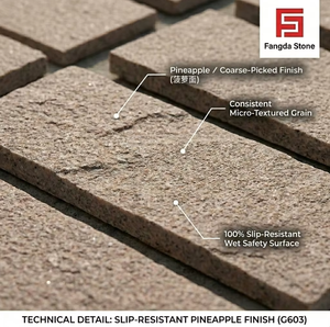 Dalles de pavage en <span class=keywords><strong>granit</strong></span> blanc sésame G603 robustes - Carreaux extérieurs antidérapants pour les allées piétonnes des places municipales - Product Image 1