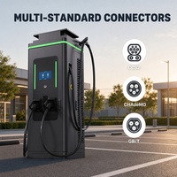 Station de recharge DC pour véhicules électriques sur pied 60kW 80kW 120kW 160kW, double port 200-1000Vdc avec protection IP54